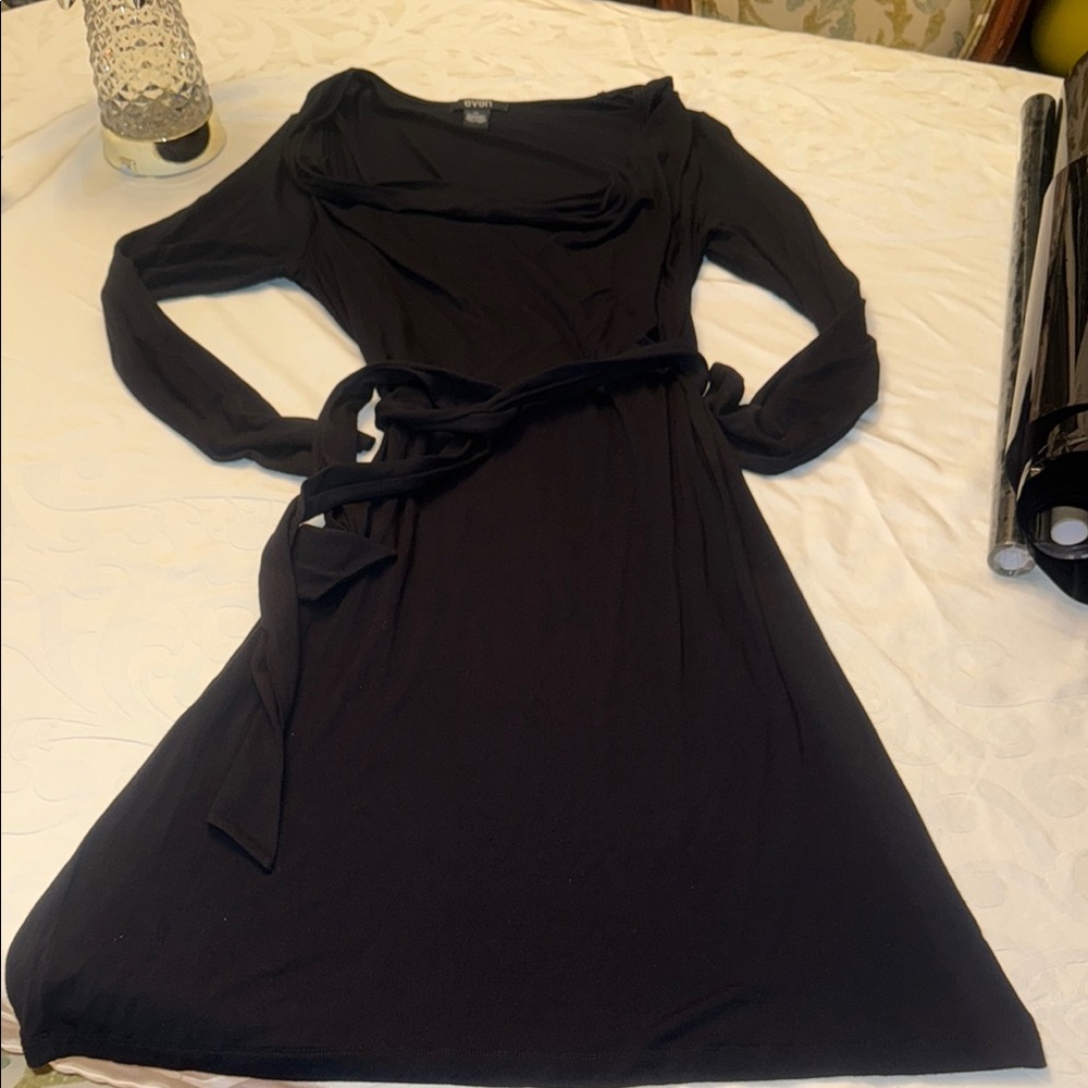 Even black long sleeve A-Line Dress